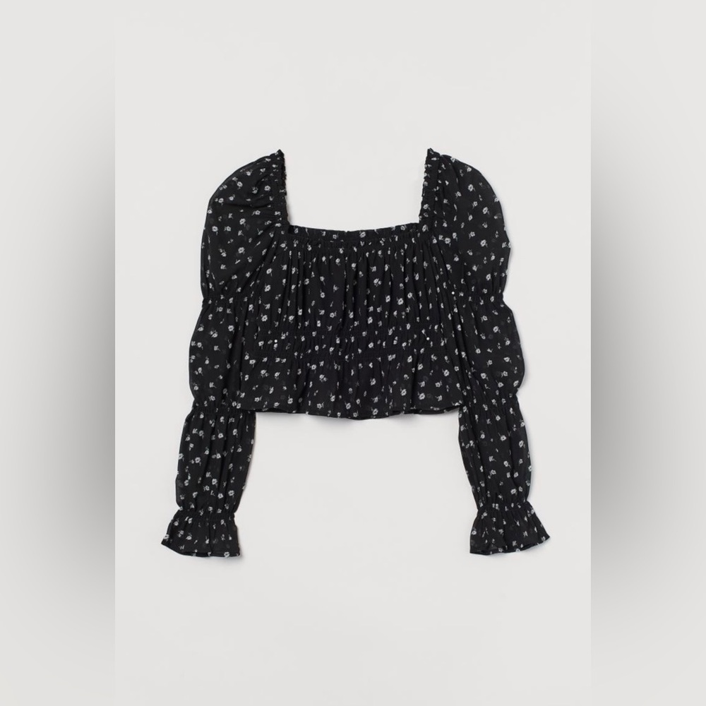 Cropped Puff-sleeved Top